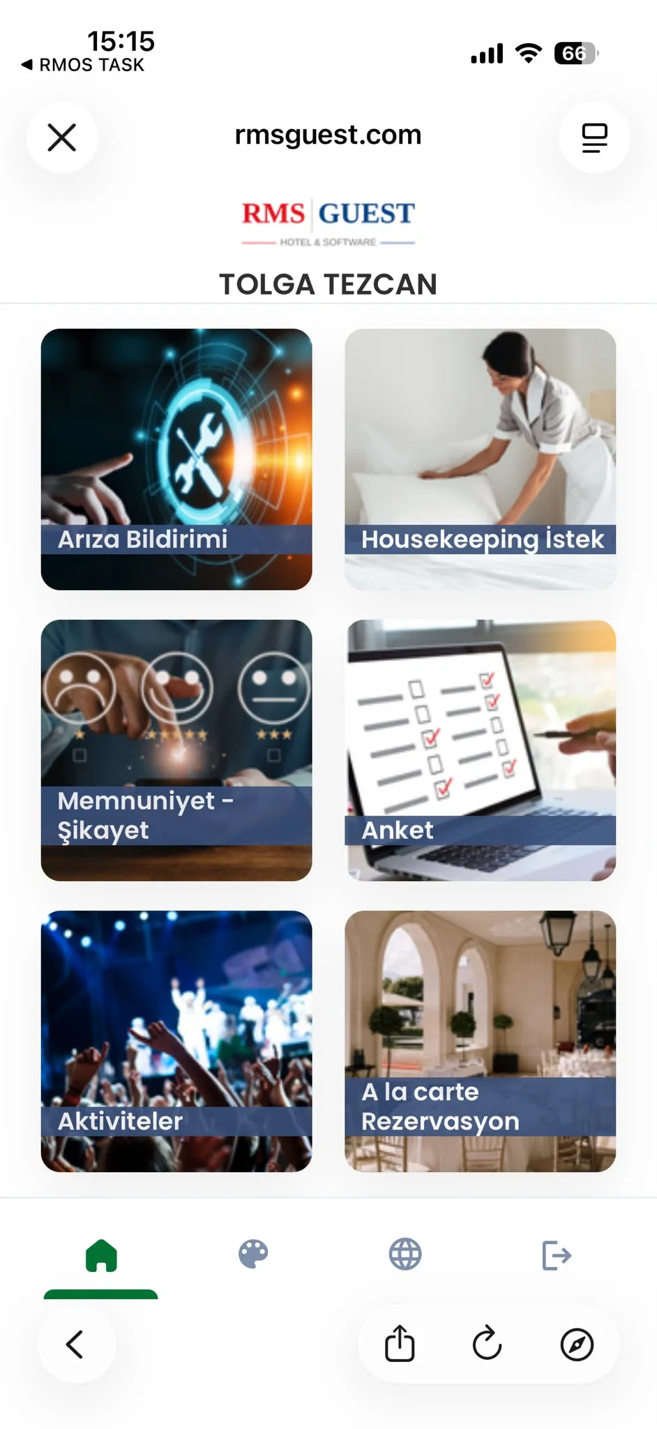 Misafir Mobil – İşlem Menüsü