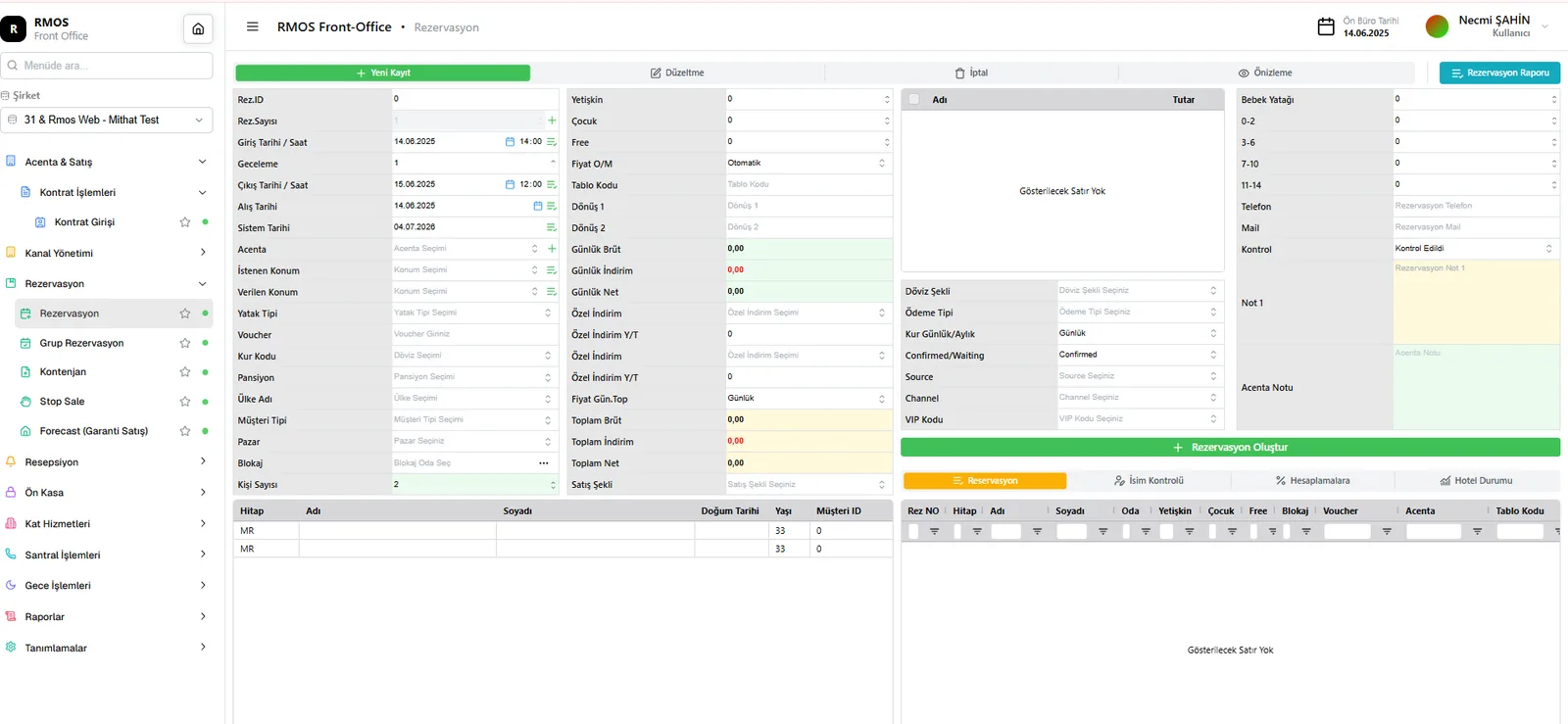 Rezervasyon Girişi